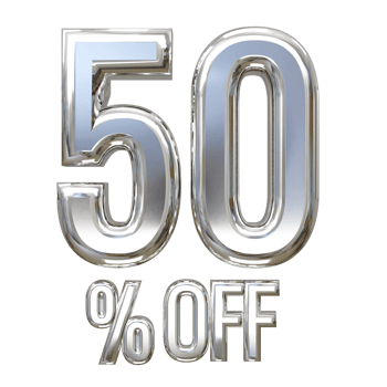 50 percent off sale text illustration element png