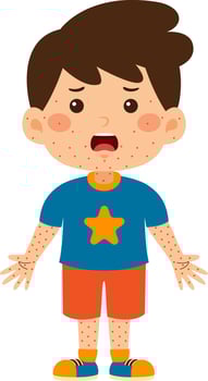 Kids Boy Unhealthy Vector Illustration