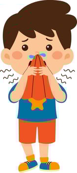 Kids Boy Unhealthy Vector Illustration