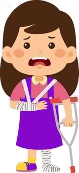 Kids Girl Unhealthy Vector Illustration