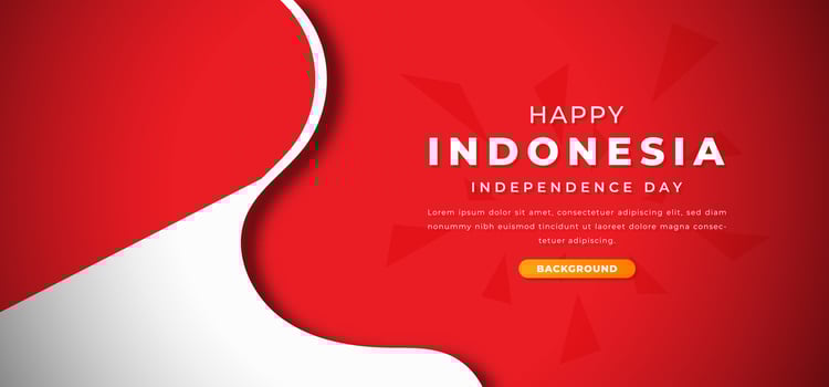 Happy Indonesia Independence Day Design Paper Cut Shapes Background Illustration for Poster, Banner, Advertising, Greeting Card vector