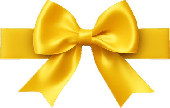 Yellow ribbon and bow png with AI generated.