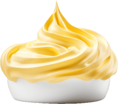 Yellow whipped cream png with AI generated.