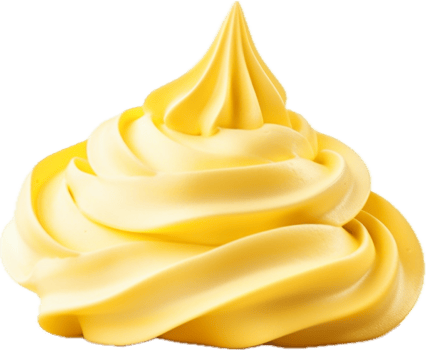 Yellow whipped cream png with AI generated.