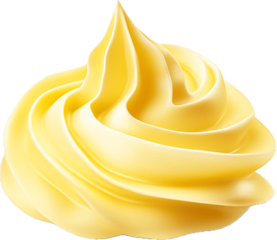 Yellow whipped cream png with AI generated.