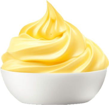 Yellow whipped cream png with AI generated.