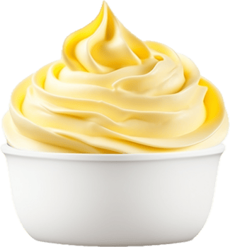 Yellow whipped cream png with AI generated.