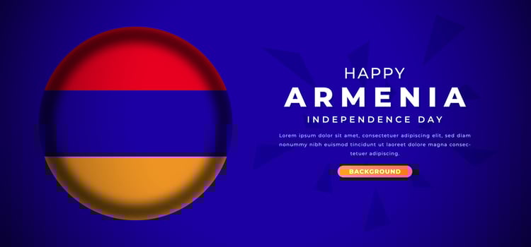 Happy Armenia Independence Day Design Paper Cut Shapes Background Illustration for Poster, Banner, Advertising, Greeting Card vector