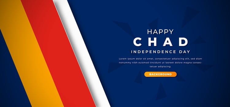 Happy Chad Independence Day Design Paper Cut Shapes Background Illustration for Poster, Banner, Advertising, Greeting Card vector