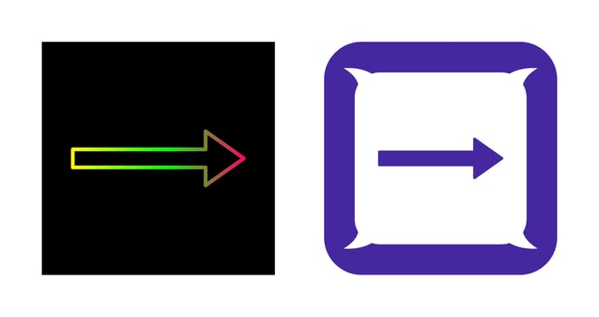 Unique Right Arrow Vector Icon