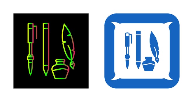 Unique Writing Equipment Vector Icon