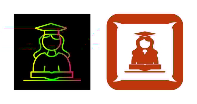 Unique Female Student Vector Icon