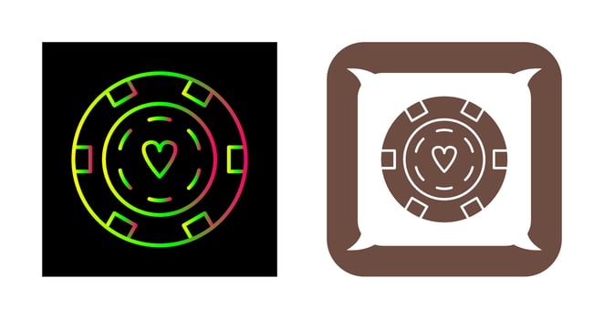 Unique Poker Chips Vector Icon