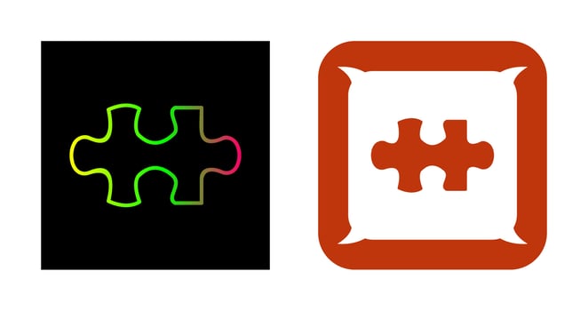 Unique Puzzle Piece Vector Icon
