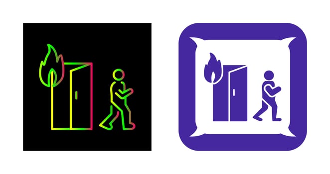 Unique Running from Fire Vector Icon