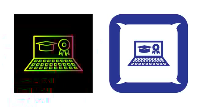 Unique Online Degree Vector Icon