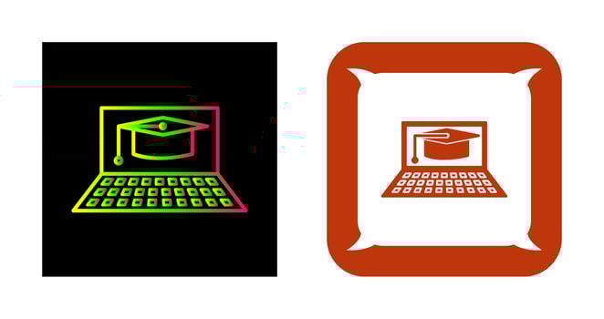 Unique Online Graduation Vector Icon