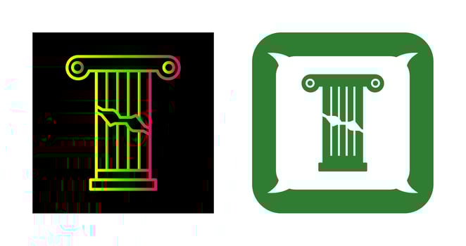 Broken Pillar Vector Icon