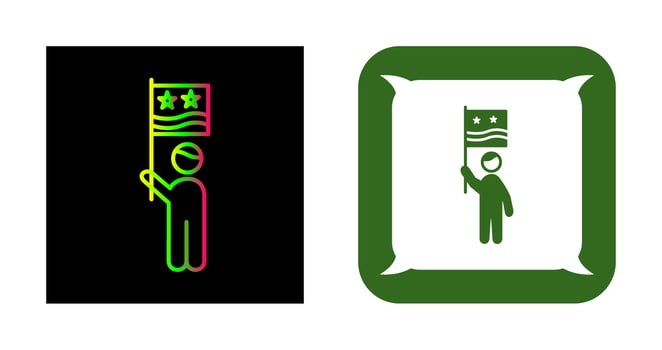 Raising Flag Vector Icon