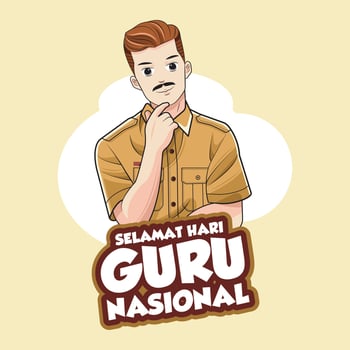 Selamat hari guru nasional or happy Indonesia teachers day. Vector illustration
