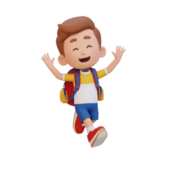 3D cute boy in jumping pose png
