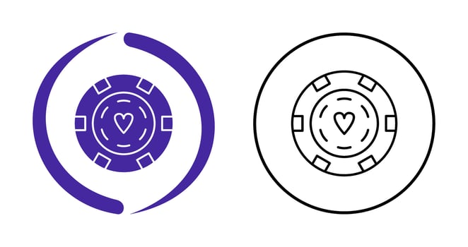 Unique Poker Chips Vector Icon