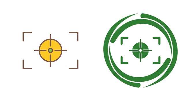 Unique Focus Horizontal Vector Icon