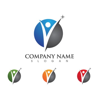Human character logo sign vector