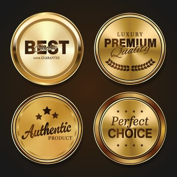 Luxury golden badges and labels. Retro vintage circle badge design vector