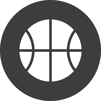 Basketball icon in black circle. png