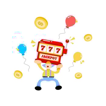 clown carnival and casino slot game cartoon doodle flat design style vector illustration