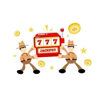 cowboy america and casino slot game cartoon doodle flat design style vector illustration