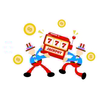 uncle sam america and casino slot game cartoon doodle flat design style vector illustration