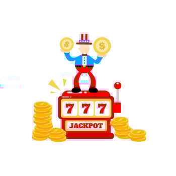 uncle sam america and casino slot game cartoon doodle flat design style vector illustration