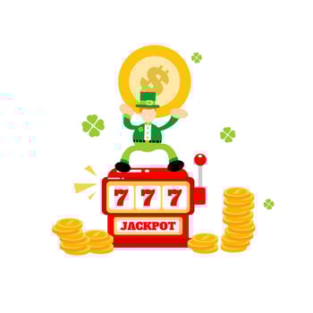 leprechaun shamrock celtic and casino slot game cartoon doodle flat design style vector illustration