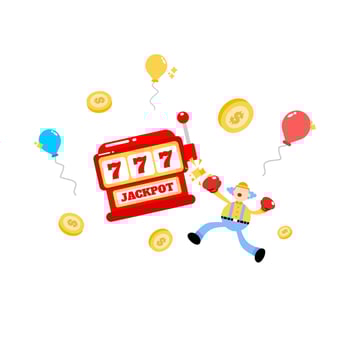 clown carnival punch casino slot game cartoon doodle flat design style vector illustration