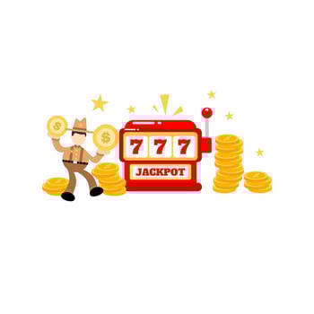 cowboy america and casino slot game cartoon doodle flat design style vector illustration
