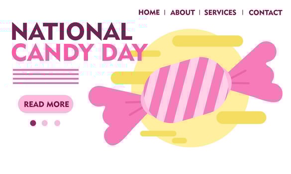 national sweet candy day cartoon doodle concept design vector illustration