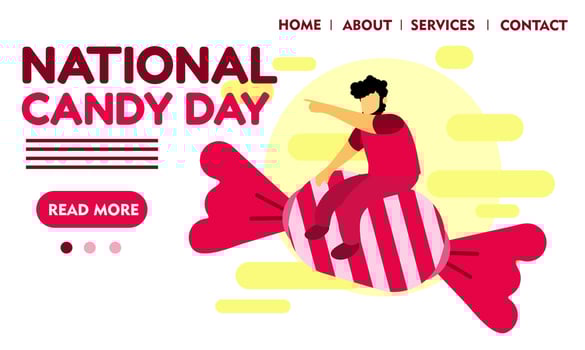 national sweet candy day cartoon doodle concept design vector illustration