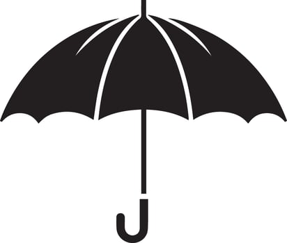 Umbrella vector silhouette illustration, umbrella flat illustration