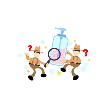 america cowboy and soap sanitizer hygene cartoon flat design illustration vector