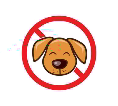 Dog prohibition sign. No pet allowed sign, vector illustration.