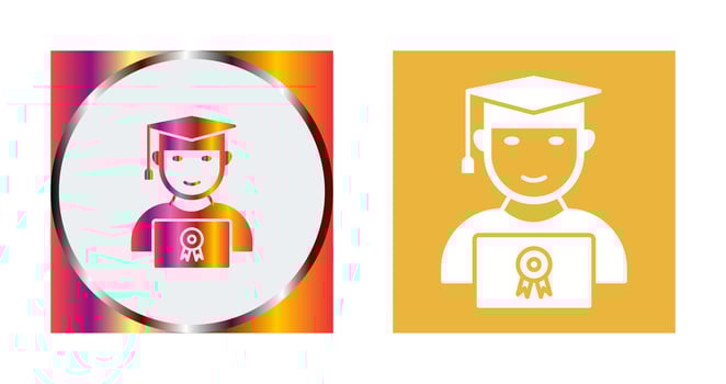 Unique Student Holding Degree Vector Icon
