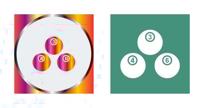 Unique Snooker Balls Vector Icon