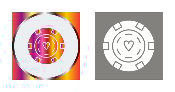 Unique Poker Chips Vector Icon