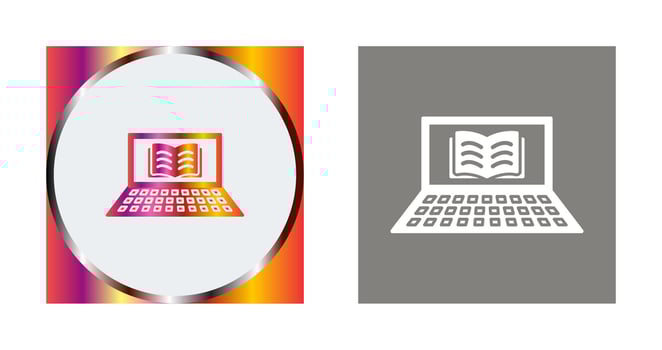 Unique Online Books Vector Icon