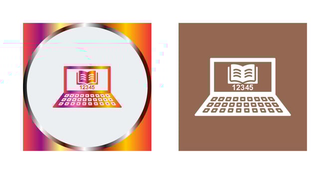 Unique Online Study Vector Icon
