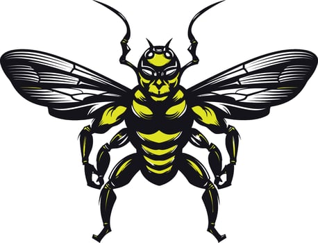 Simplistic Elegance Insect Silhouette Icon Noble Hive Guardian Black Vector Emblem