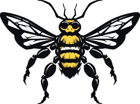 Muscular Hive Defender Black Vector Emblem Regal Stinger Ambassador Emblematic Symbol