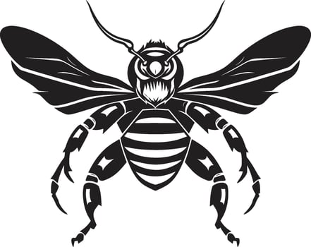 Majestic Predation in Black Logo Symbol Elegant Insect Majesty Monochrome Emblem vector